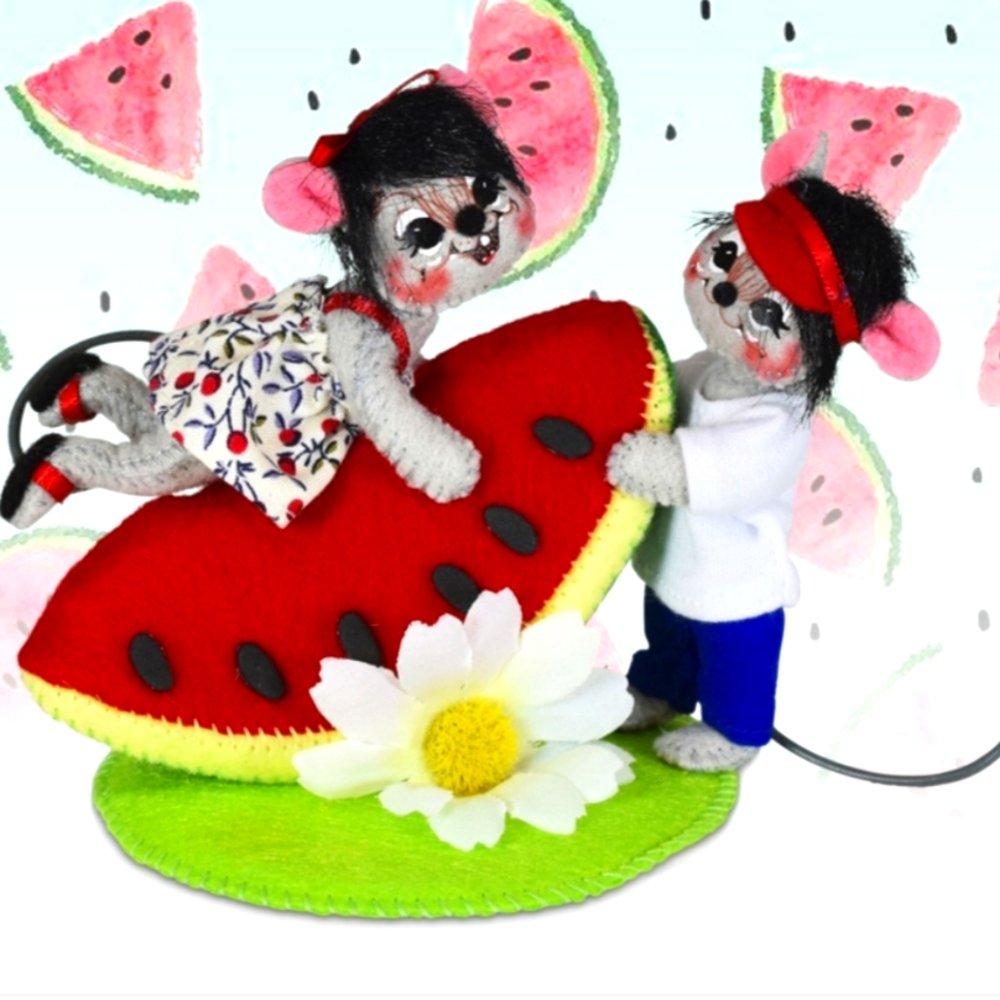 Annalee NWT 4" Slice of Watermelon Summer Mice